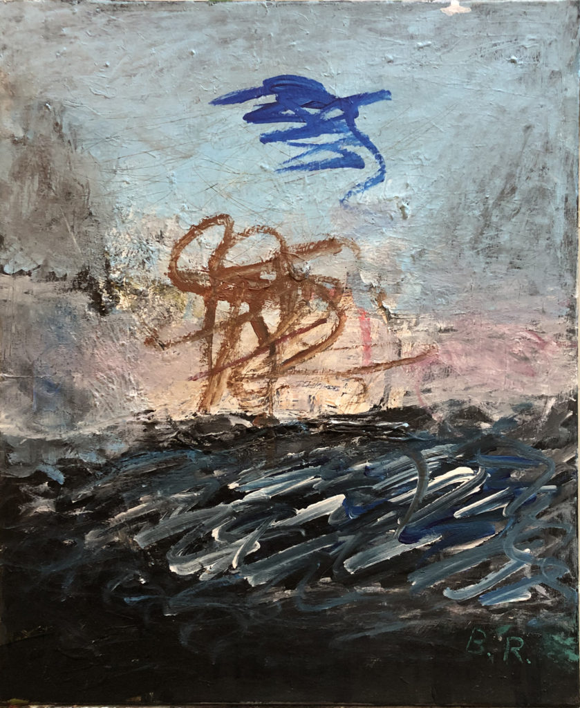 "Landscape with object" acrylic on canvas 50x60 2019